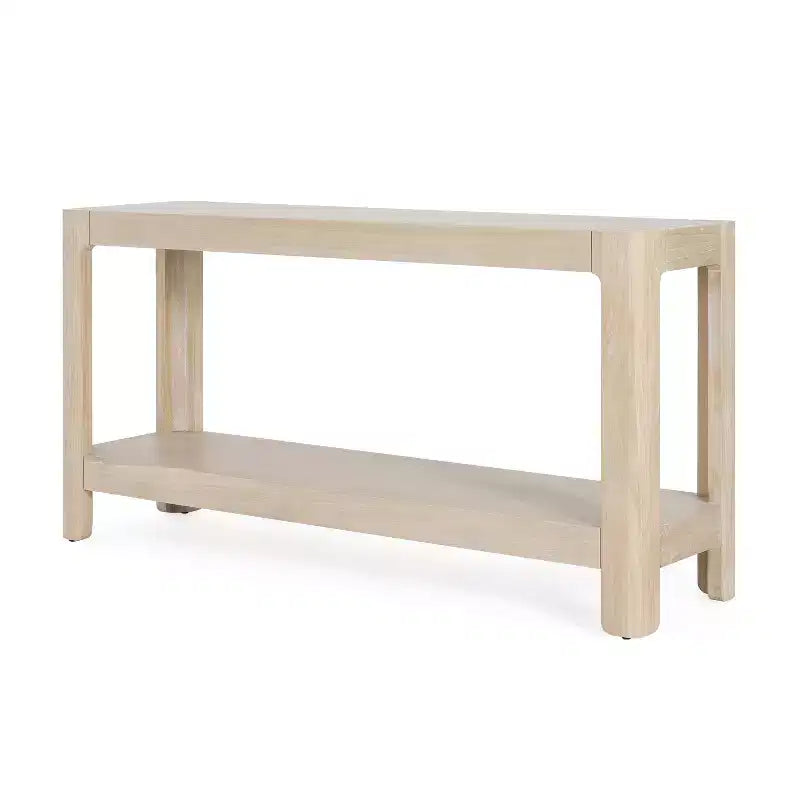 Tavolo Consolle Modern Farmhouse in Legno con Ripiano Aperto