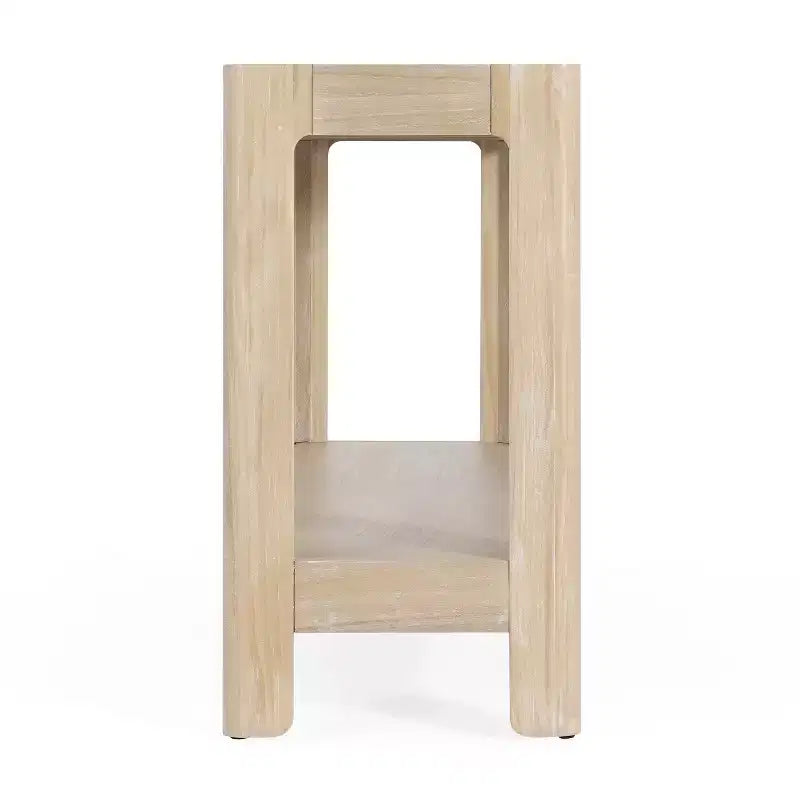 Tavolo Consolle Modern Farmhouse in Legno con Ripiano Aperto