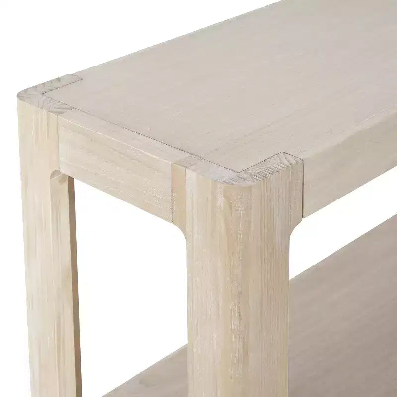 Tavolo Consolle Modern Farmhouse in Legno con Ripiano Aperto