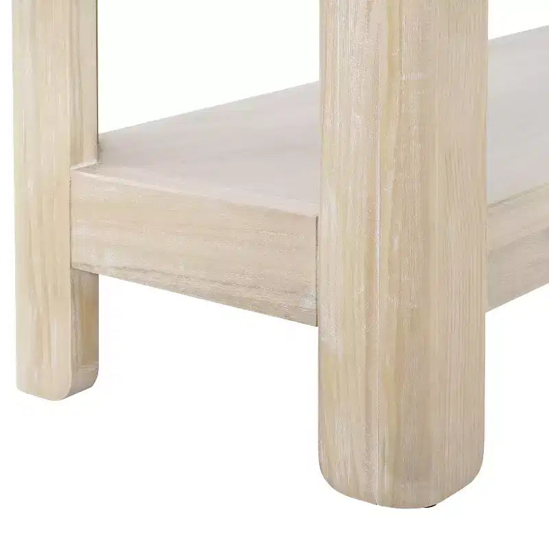 Tavolo Consolle Modern Farmhouse in Legno con Ripiano Aperto