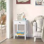 Comodino Moderno da 46 cm con Cassetto, Tavolino da Notse Minimalista