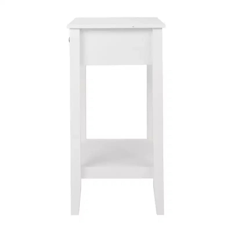 Comodino Moderno da 46 cm con Cassetto, Tavolino da Notse Minimalista
