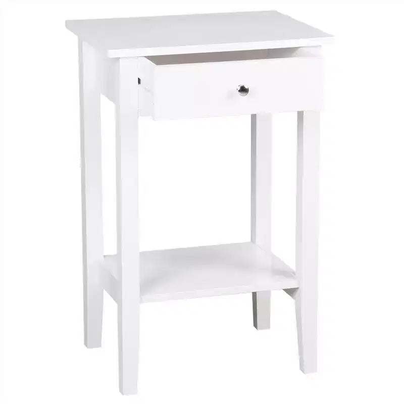 Comodino Moderno da 46 cm con Cassetto, Tavolino da Notse Minimalista