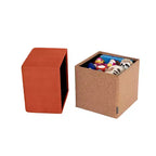 Pouf Contenitore Cubo in Tessuto di Sughero