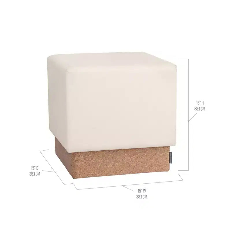 Pouf Contenitore Cubo in Tessuto di Sughero