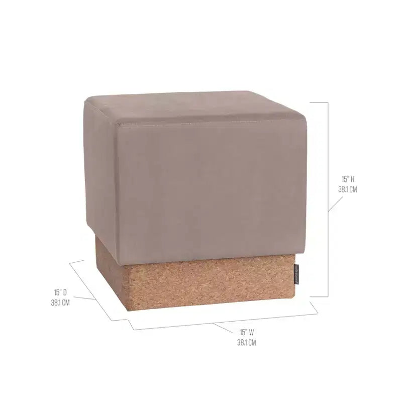 Pouf Contenitore Cubo in Tessuto di Sughero