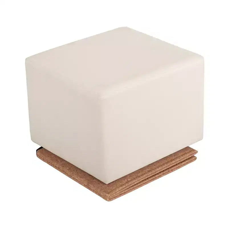 Pouf Contenitore Cubo in Tessuto di Sughero