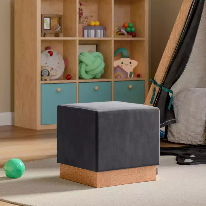 Pouf Contenitore Cubo in Tessuto di Sughero