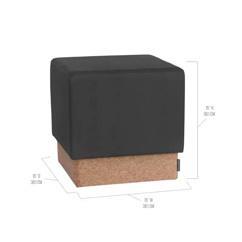 Pouf Contenitore Cubo in Tessuto di Sughero