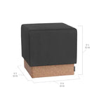 Pouf Contenitore Cubo in Tessuto di Sughero