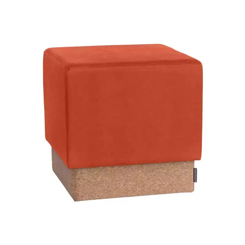 Pouf Contenitore Cubo in Tessuto di Sughero