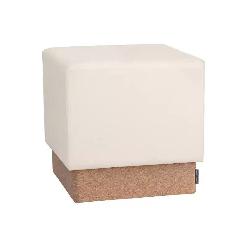 Pouf Contenitore Cubo in Tessuto di Sughero