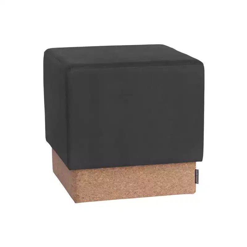 Pouf Contenitore Cubo in Tessuto di Sughero