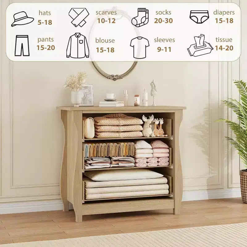 Cassettiera a 3 cassetti Comò alto moderno Boho con gambe curve, dettagli in rattan e contenitore versatile per camera da letto, soggiorno, ingresso o balcone