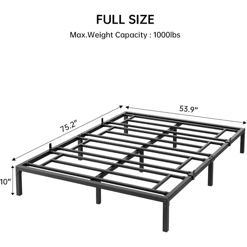 Struttura Letto in Metallo, Base Letto a Piattaforma con Robuste Doghe in Acciaio, con Spazio Contenitore Sotto il Letto per Camera da Letto e Appartamento - Nessun Box Spring Necessario, Silenzioso, Facile da Montare