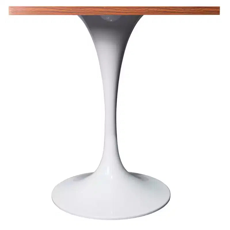 Tavolo da pranzo quadrato da 24", piano moderno in MDF con base a piedistallo bianca