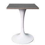 Tavolo da pranzo quadrato da 24", piano moderno in MDF con base a piedistallo bianca