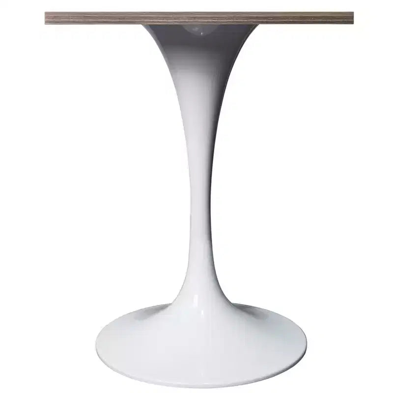Tavolo da pranzo quadrato da 24", piano moderno in MDF con base a piedistallo bianca