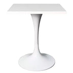 Tavolo da pranzo quadrato da 24", piano moderno in MDF con base a piedistallo bianca