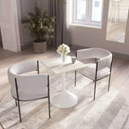 Tavolo da pranzo quadrato da 24", piano moderno in MDF con base a piedistallo bianca