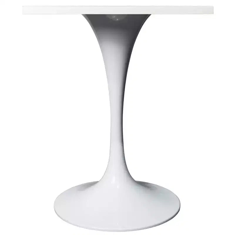Tavolo da pranzo quadrato da 24", piano moderno in MDF con base a piedistallo bianca