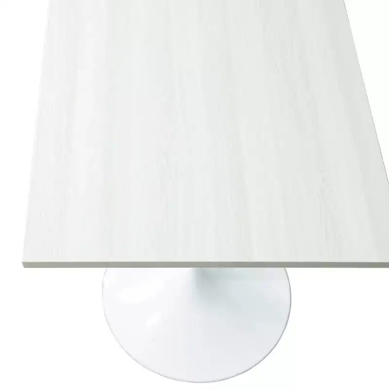 Tavolo da pranzo quadrato da 24", piano moderno in MDF con base a piedistallo bianca