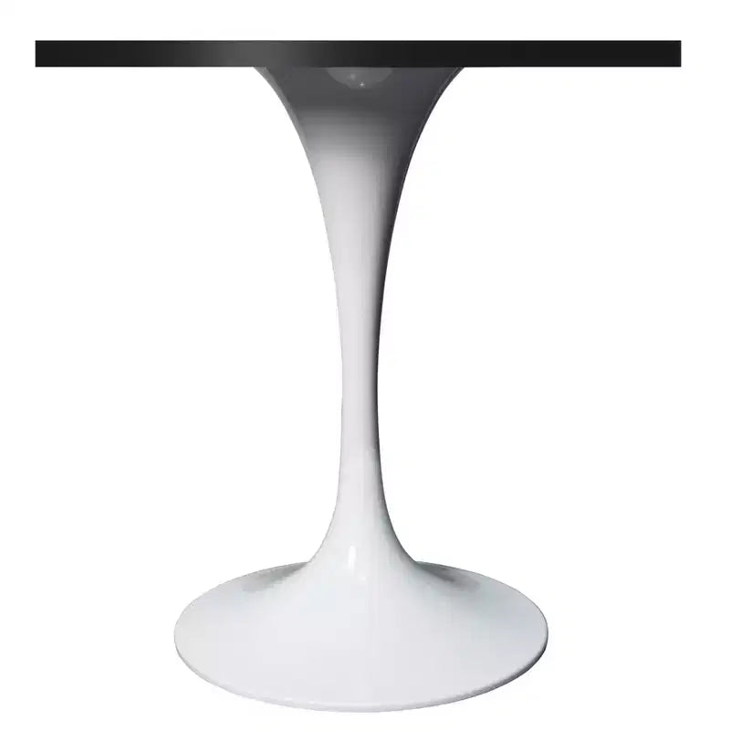 Tavolo da pranzo quadrato da 24", piano moderno in MDF con base a piedistallo bianca