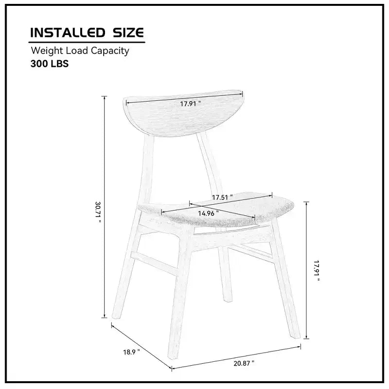 Set di 2 sedie da pranzo imbottite con struttura in legno massello di Hevea, nero/noce/rovere