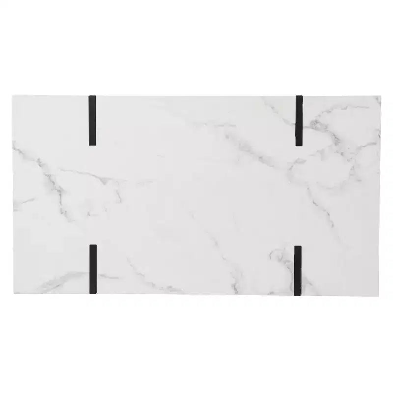 Tavolino moderno effetto marmo, bianco
