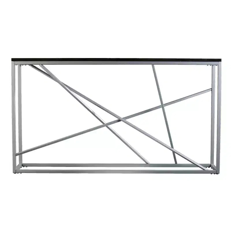 Arendal Faux Stone Skinny Console Table - Silver - SEI