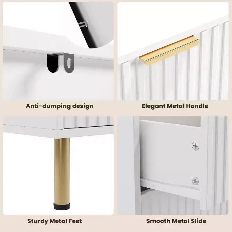 Cassettiera Moderna Larga 54", Comò a 8 Cassetti per Camera da Letto, Organizzatore in Legno, Comò Doppio Grande con Porta TV, per Soggiorno, Ingresso