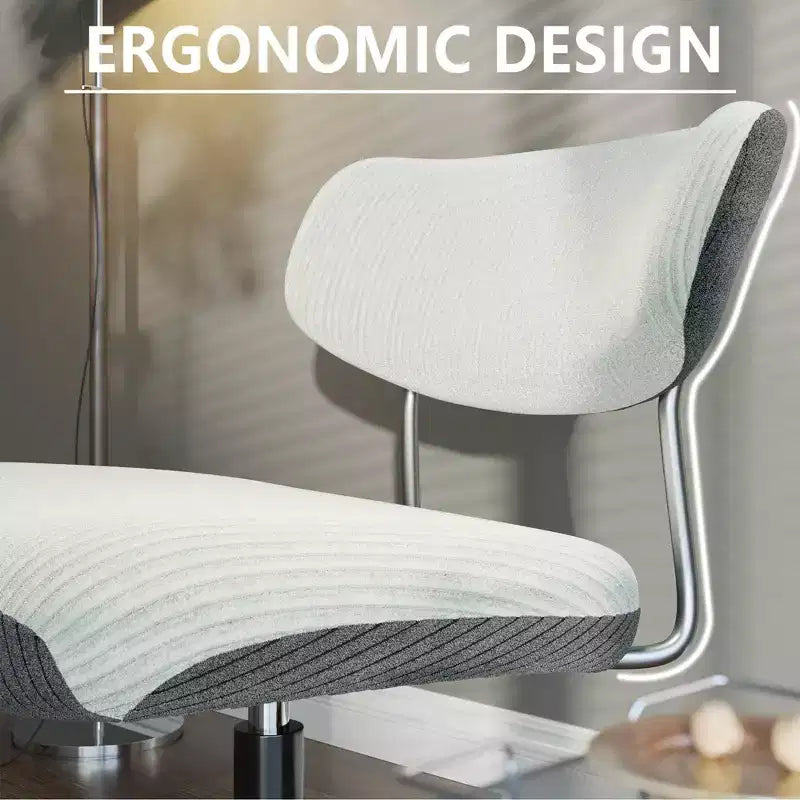 Set poltrona girevole criss-cross con pouf, rivestimento in velluto a coste, bianco e grigio