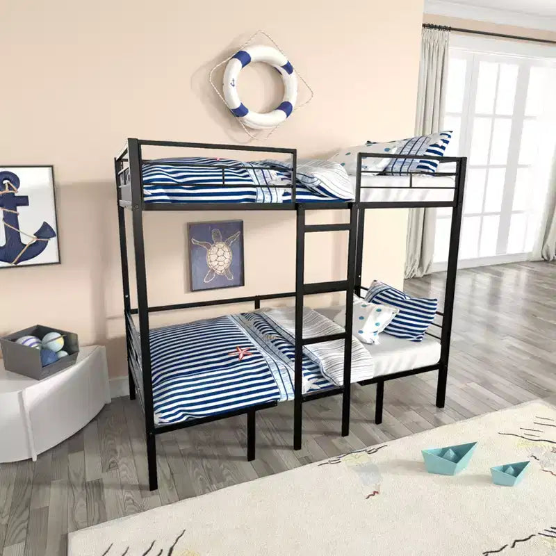 Letto a soppalco trasformabile gemello/matrimoniale con scrivania, letto a castello in metallo per bambini e ragazzi