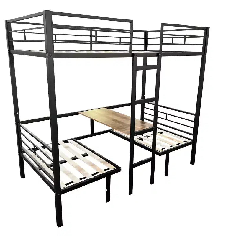 Letto a soppalco trasformabile gemello/matrimoniale con scrivania, letto a castello in metallo per bambini e ragazzi