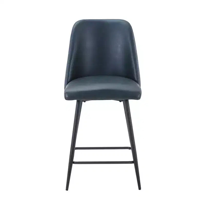 Sgabello da bar di altezza bancone in ecopelle imbottita, stile moderno metà secolo, set da 2