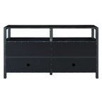Credenza/mobile contenitore bohémien in rattan da 60" con struttura in legno massello, ante con apertura a pressione