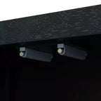 Credenza/mobile contenitore bohémien in rattan da 60" con struttura in legno massello, ante con apertura a pressione