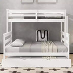 Letto a castello Twin XL su Queen con letto estraibile, legno massello con scaletta e sponde di sicurezza