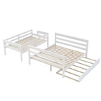 Letto a castello Twin XL su Queen con letto estraibile, legno massello con scaletta e sponde di sicurezza