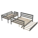 Letto a castello Twin XL su Queen con letto estraibile, legno massello con scaletta e sponde di sicurezza