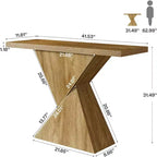 Consolle per ingresso in stile rustico da 41,5", tavolino stretto da divano con base geometrica