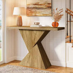 Consolle per ingresso in stile rustico da 41,5", tavolino stretto da divano con base geometrica