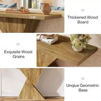 Consolle per ingresso in stile rustico da 41,5", tavolino stretto da divano con base geometrica