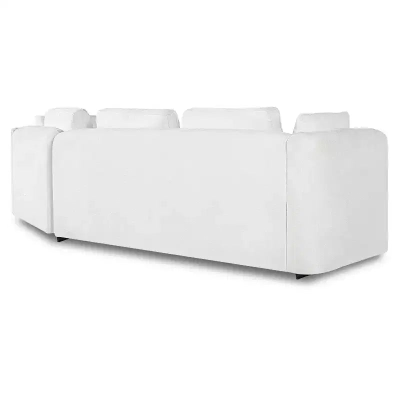 Divano modulare curvo a 3 posti da 116,5" rivestito in tessuto con cuscini mobili e 2 cuscini decorativi