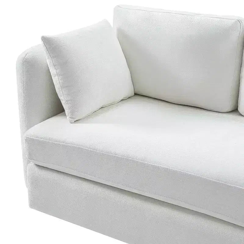 Divano modulare curvo a 3 posti da 116,5" rivestito in tessuto con cuscini mobili e 2 cuscini decorativi