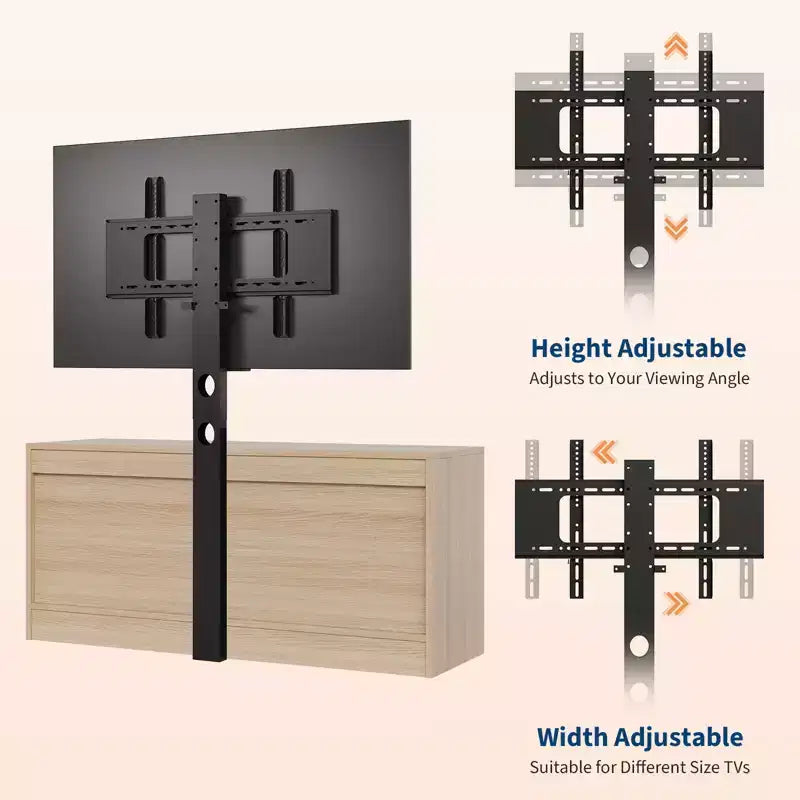 Mobile TV da fattoria in rattan con 4 cassetti e supporto (adatto a TV fino a 70 pollici), mobile multimediale in legno, console portaoggetti per soggiorno e camera da letto