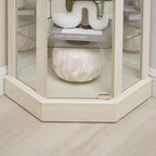 Pouf Contenitore da Soggiorno con Top Imbottito, in Tessuto e MDF