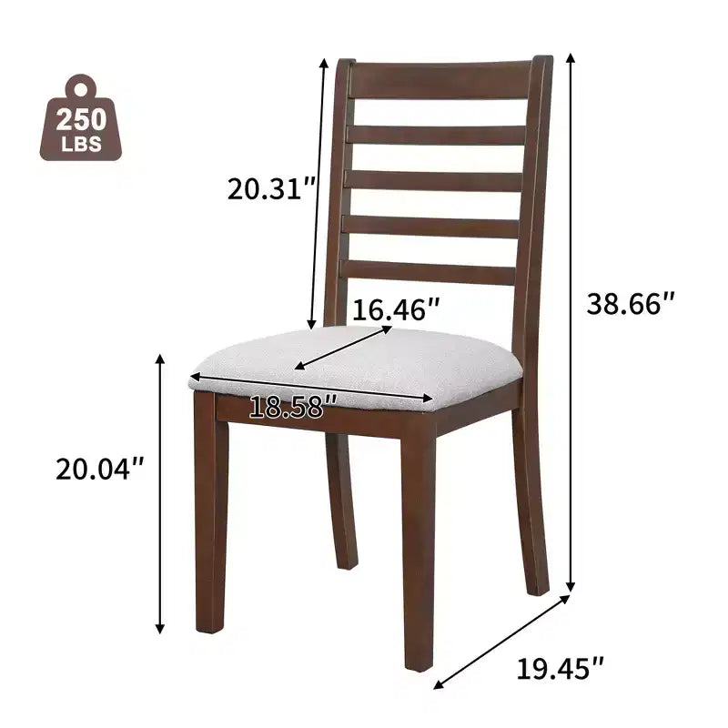 Set di 4 sedie da pranzo in stile rustico con schienale a scala alta