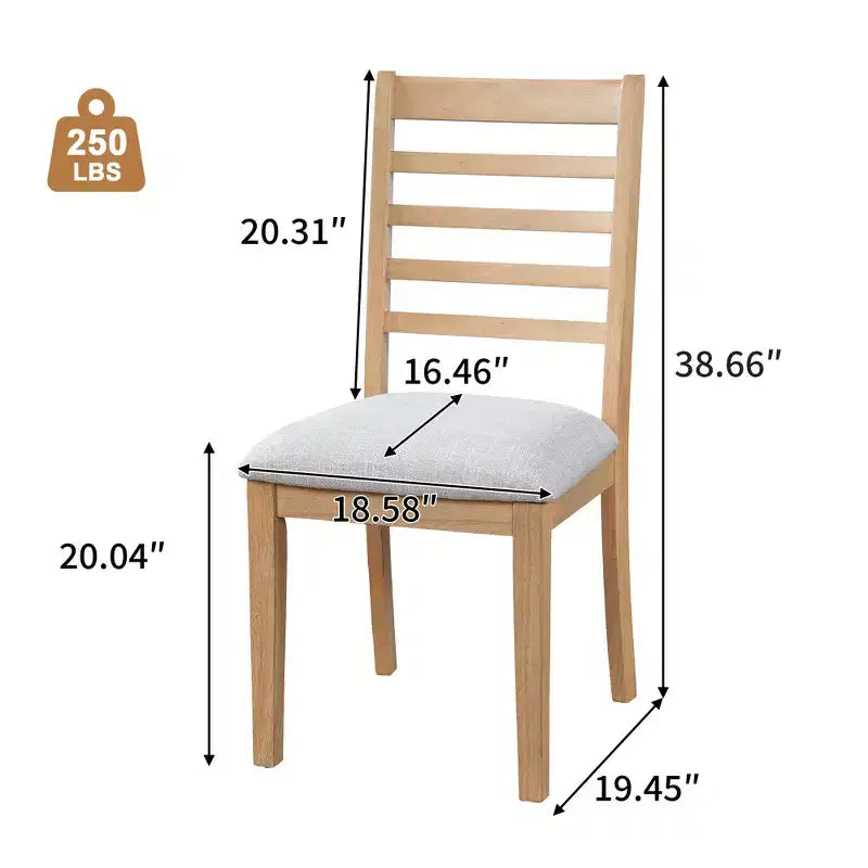 Set di 4 sedie da pranzo in stile rustico con schienale a scala alta