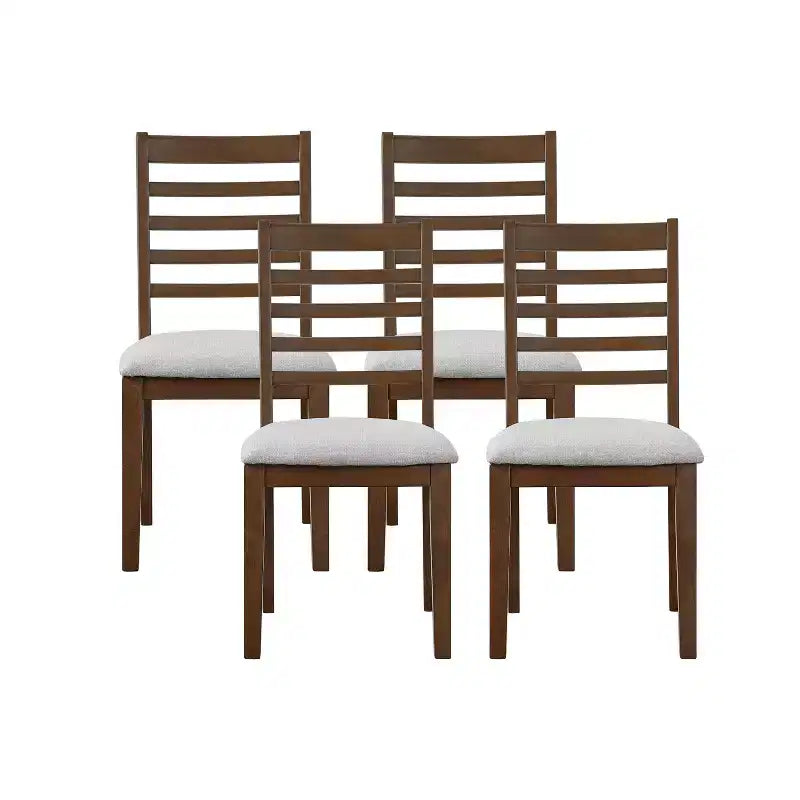 Set di 4 sedie da pranzo in stile rustico con schienale a scala alta